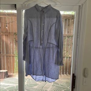 Halston Heritage Light Blue Casual Button Down Shirt